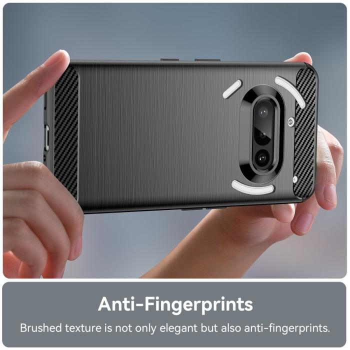 Bild 6, Nothing Phone 3a Skal Borstad Stål Textur Svart
