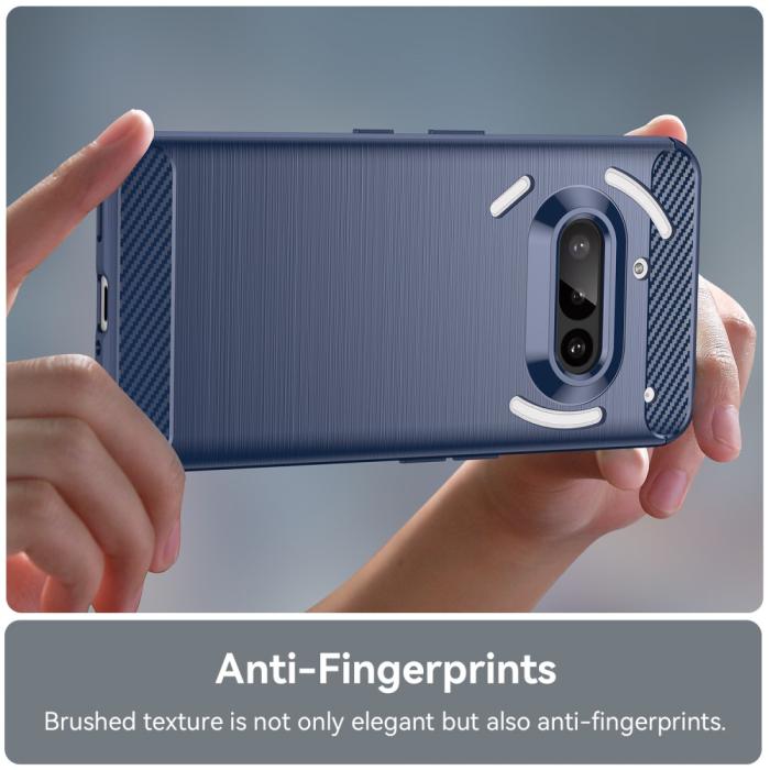 Bild 6, Nothing Phone 3a Skal Borstad Stål Textur Blå