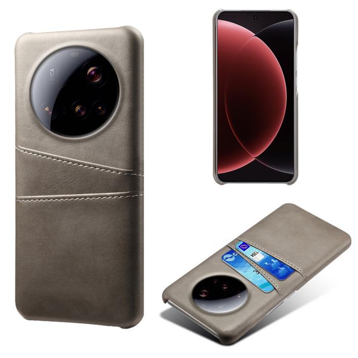 Bild 1, Xiaomi 15 Ultra Läderbelagt Skal Med Kortfack Grå
