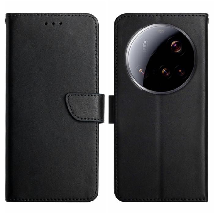 Bild 1, Xiaomi 15 Ultra Fodral Äkta Läder Svart