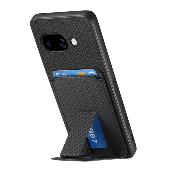 Bild 3, Google Pixel 9a Skal Korthållare Kickstand Kolfiber Textur