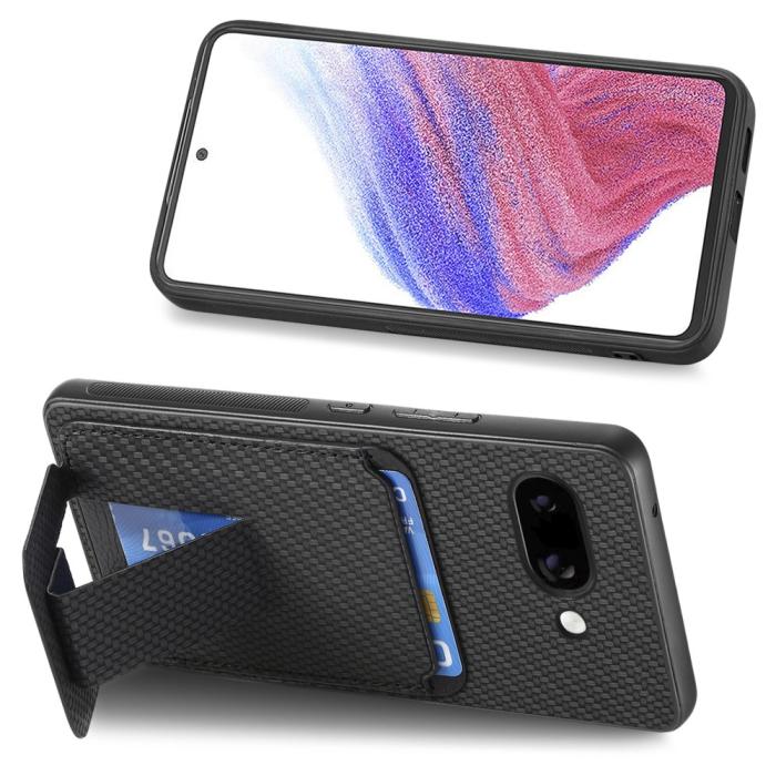 Bild 5, Google Pixel 9a Skal Korthållare Kickstand Kolfiber Textur