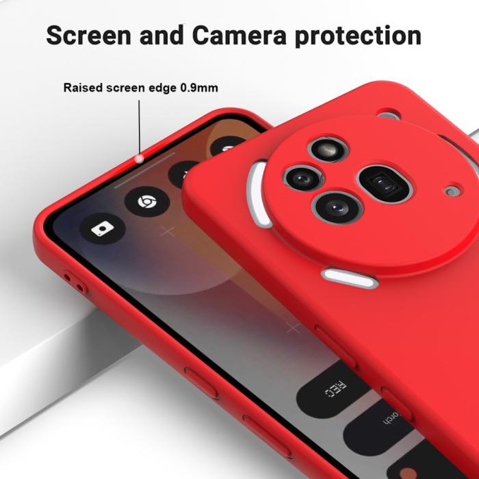 Bild 4, Nothing Phone 3a Pro Skal Liquid Silikon Med Strap Röd