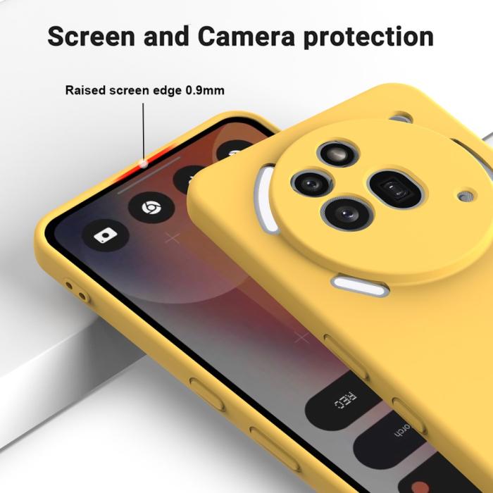 Bild 4, Nothing Phone 3a Pro Skal Liquid Silikon Med Strap Gul