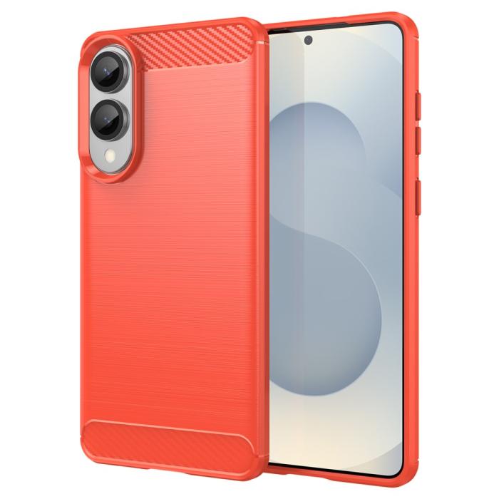 Bild 1, Samsung Galaxy S25 Edge Skal Borstad Stål Röd
