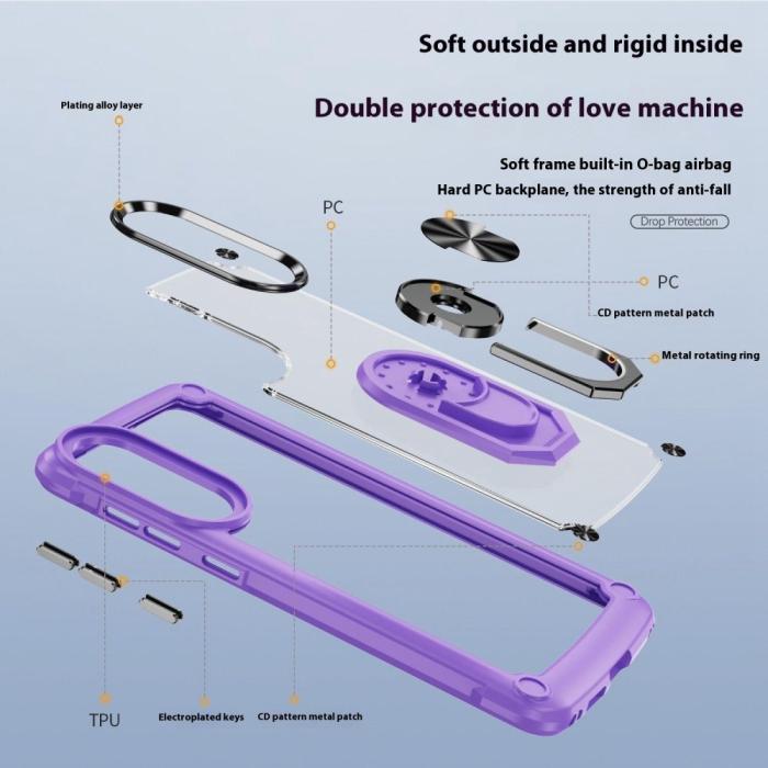 Bild 5, Samsung Galaxy S25 Edge Skal Shockproof Ring Hybrid Lila