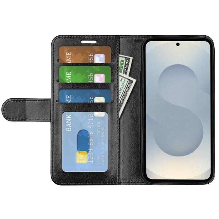 Bild 2, Samsung Galaxy S25 Edge Fodral Crazy Horse Läder Svart