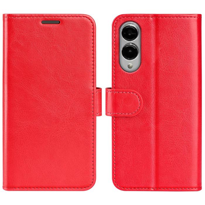 Bild 4, Samsung Galaxy S25 Edge Fodral Crazy Horse Läder Röd
