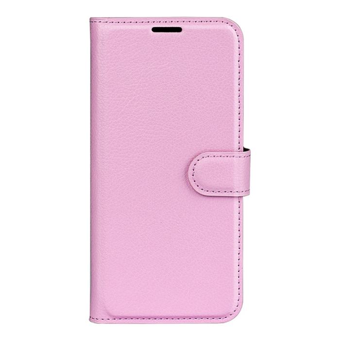 Bild 5, Samsung Galaxy S25 Edge Fodral Litchi Läder Ljus Rosa