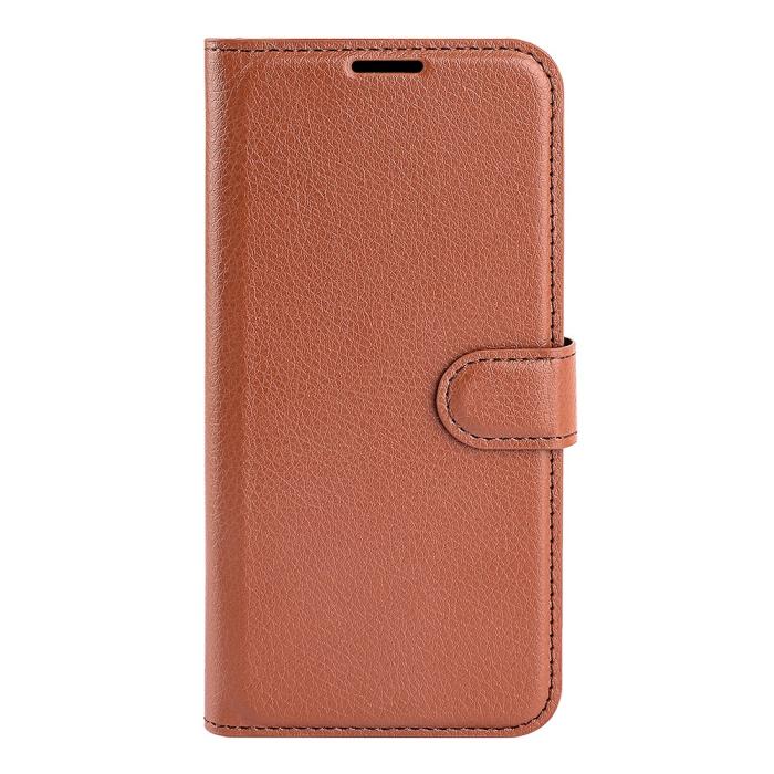 Bild 5, Samsung Galaxy S25 Edge Fodral Litchi Läder Brun