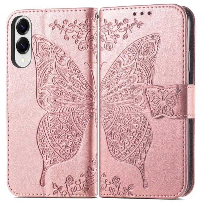 Bild 2, Samsung Galaxy S25 Edge Fodral Med Fjäril Tryck Roséguld