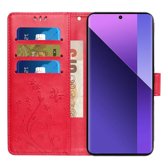 Bild 2, Samsung Galaxy S25 Edge Fodral Med Blommigt Tryck Röd