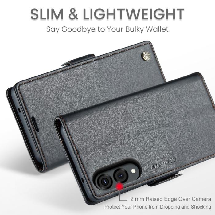 Bild 5, CASEME Samsung Galaxy S25 Edge Fodral Läder RFID Svart
