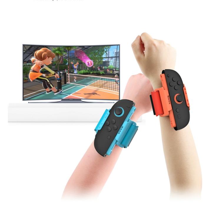 Bild 2, DOBE 2-PACK Nintendo Switch 2 Joy-Con Armband Röd / Blå