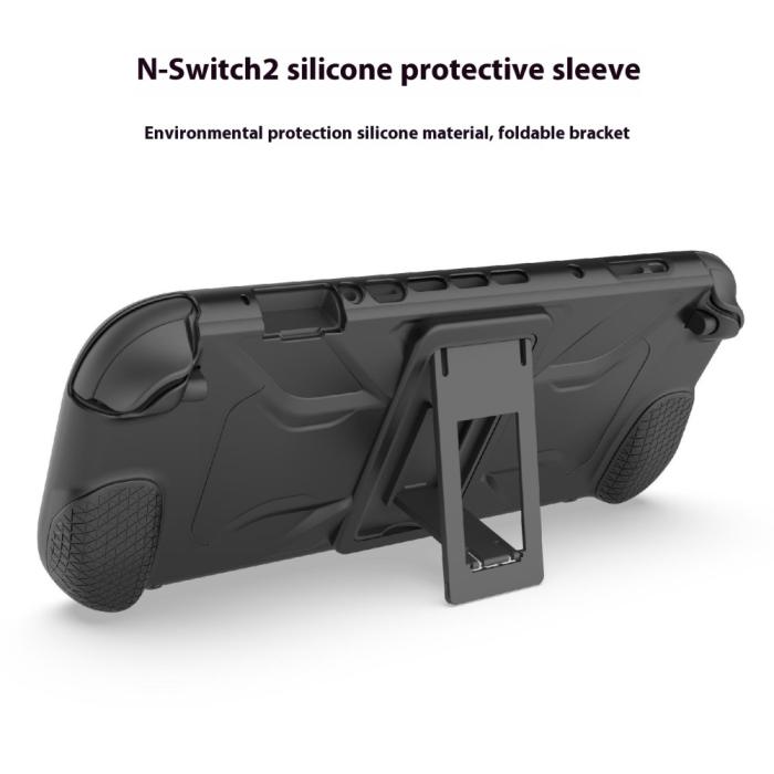 Bild 4, PGTECH Nintendo Switch 2 Skal Kickstand Silikon Svart