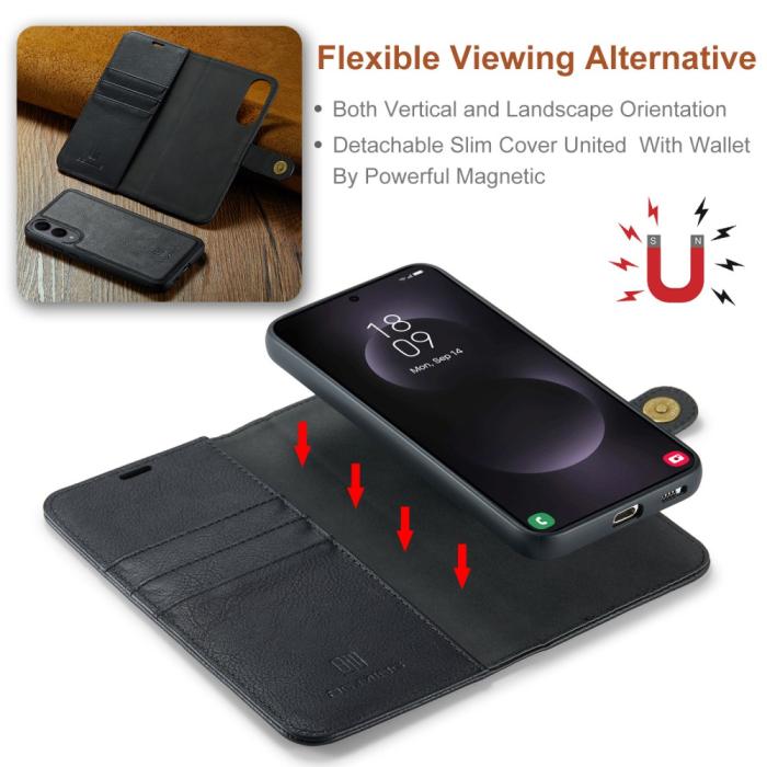 Bild 5, DG.MING Galaxy S25 Edge 2in1 Magnet Fodral / Skal Svart