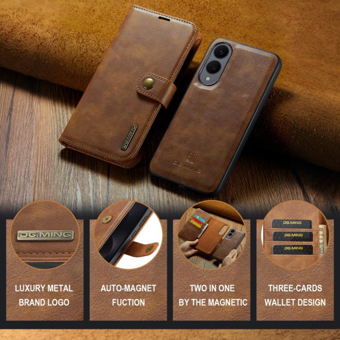 Bild 6, DG.MING Galaxy S25 Edge 2in1 Magnet Fodral / Skal Brun