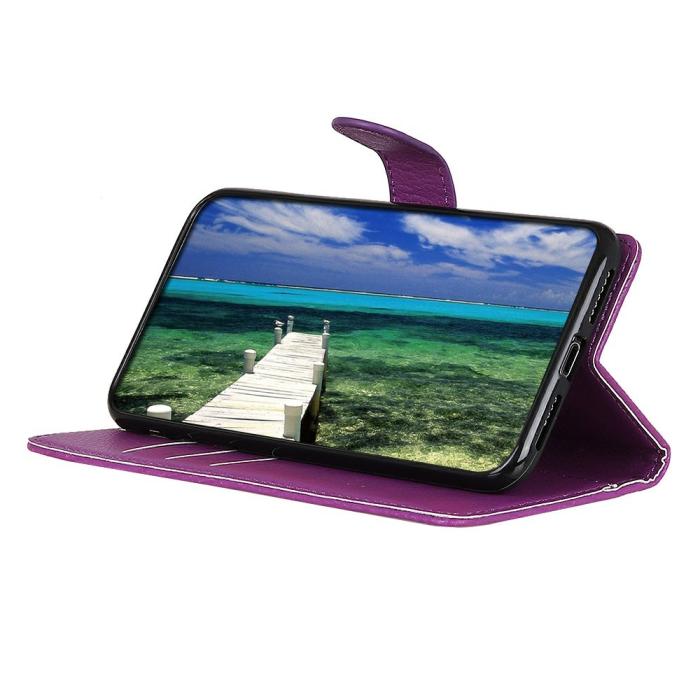 Bild 3, Sony Xperia 1 VII Fodral Litchi Läder Lila
