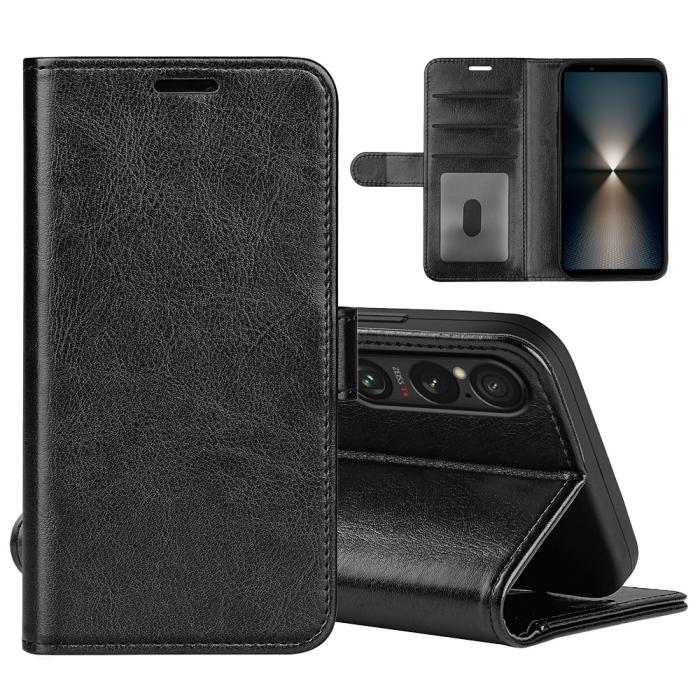 Bild 1, Sony Xperia 1 VII Fodral Crazy Horse Läder Svart