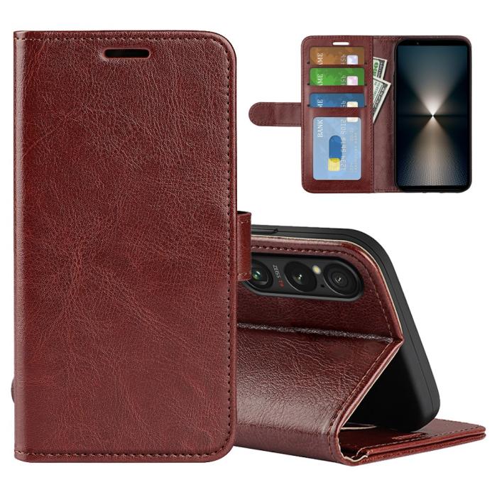 Bild 1, Sony Xperia 1 VII Fodral Crazy Horse Läder Brun