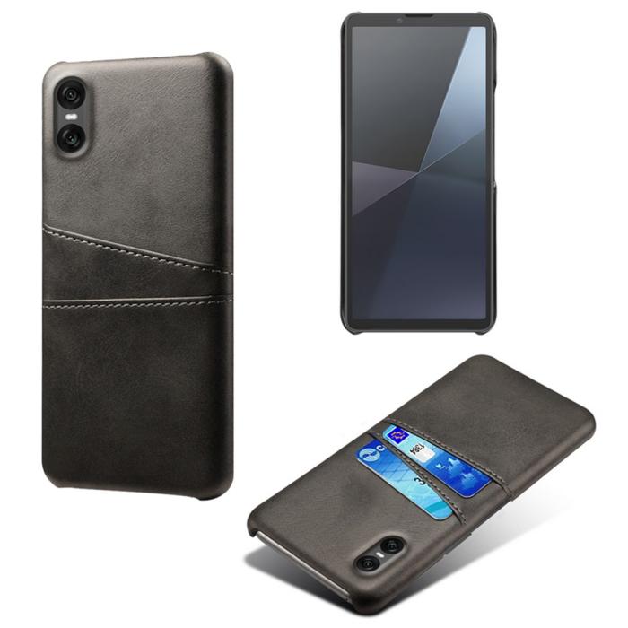 Bild 1, Sony Xperia 10 VII Läderbelagt Skal Med Kortfack Svart