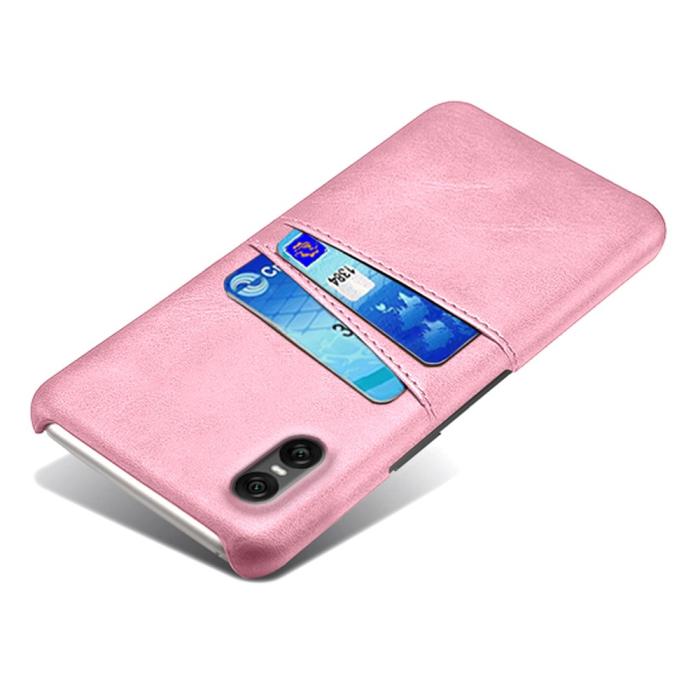 Bild 3, Sony Xperia 10 VII Läderbelagt Skal Med Kortfack Roséguld