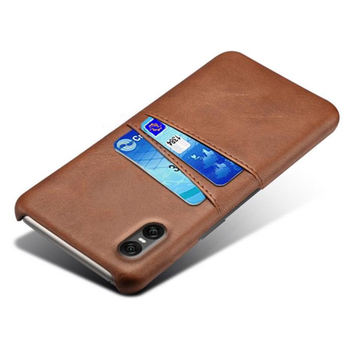 Bild 3, Sony Xperia 10 VII Läderbelagt Skal Med Kortfack Brun