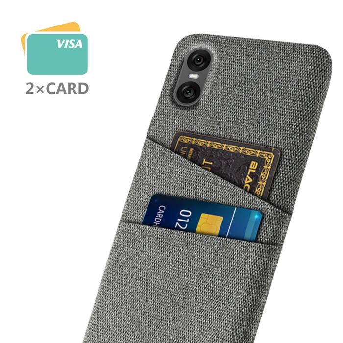 Bild 2, Sony Xperia 10 VII Skal Med Kortfack Tygbelagt Grå
