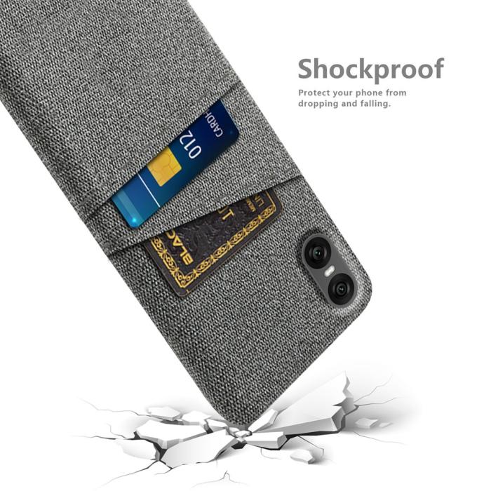 Bild 4, Sony Xperia 10 VII Skal Med Kortfack Tygbelagt Grå