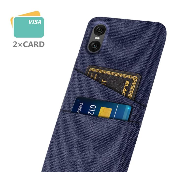 Bild 2, Sony Xperia 10 VII Skal Med Kortfack Tygbelagt Blå