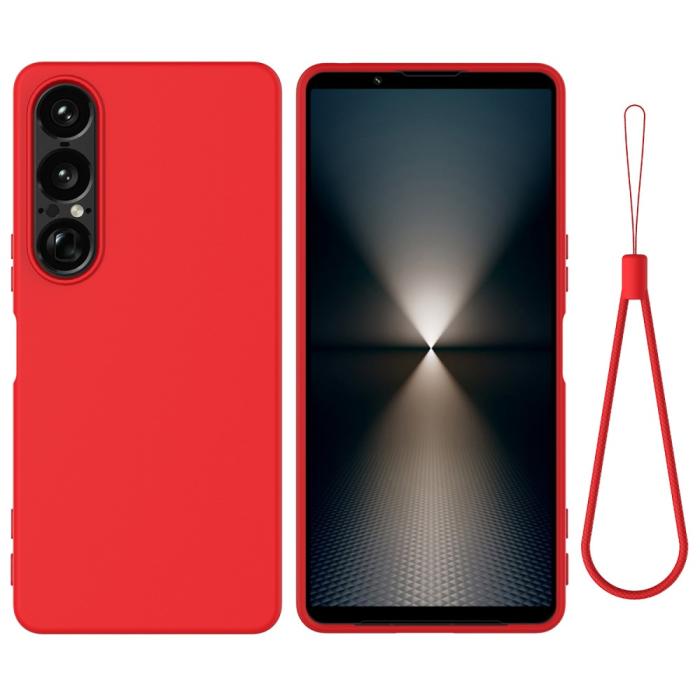 Bild 1, Sony Xperia 1 VII Skal Liquid Silikon Röd