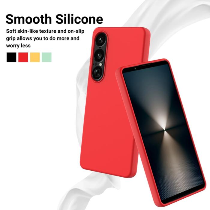 Bild 3, Sony Xperia 1 VII Skal Liquid Silikon Röd