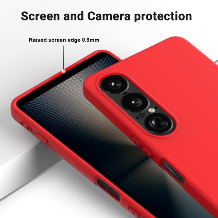 Bild 4, Sony Xperia 1 VII Skal Liquid Silikon Röd
