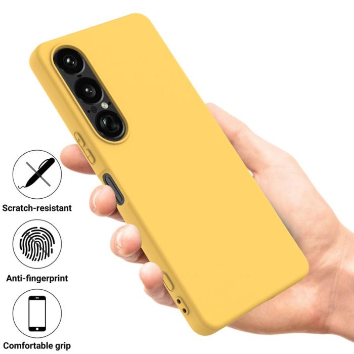 Bild 2, Sony Xperia 1 VII Skal Liquid Silikon Gul