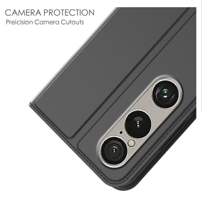 Bild 5, Sony Xperia 1 VII Fodral Flip Läder Svart
