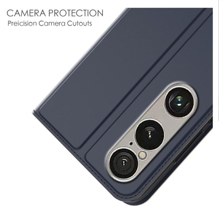 Bild 5, Sony Xperia 1 VII Fodral Flip Läder Blå