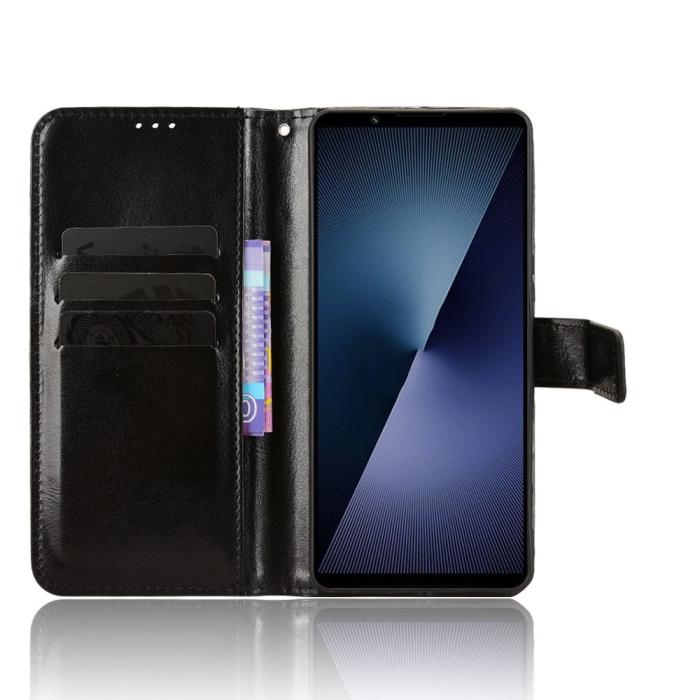 Bild 5, Sony Xperia 1 VII Fodral Crazy Horse Läder Svart