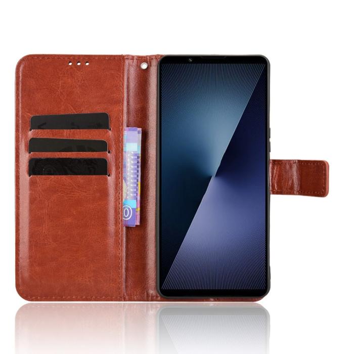 Bild 5, Sony Xperia 1 VII Fodral Crazy Horse Läder Brun