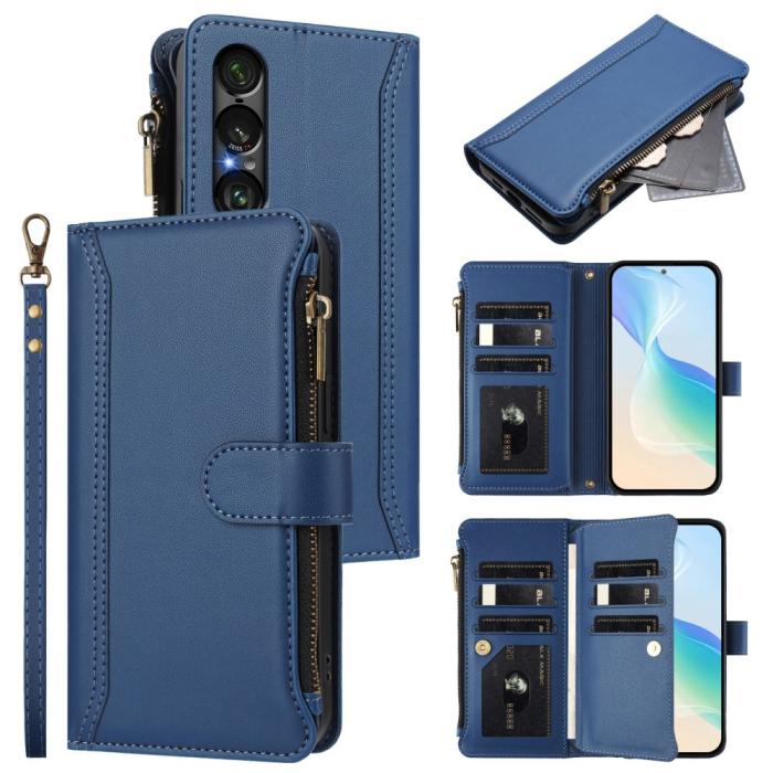 Bild 2, Sony Xperia 1 VII Fodral Multifunktionellt Läder Blå