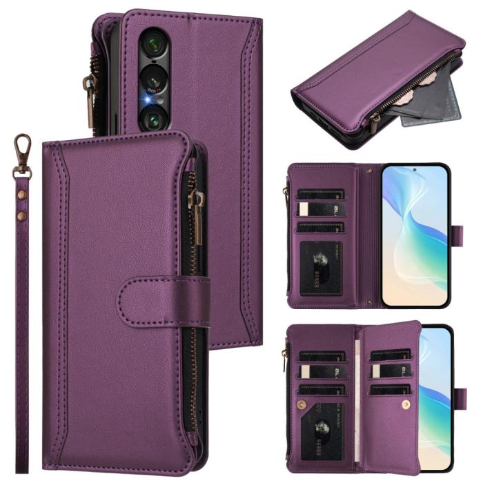 Bild 2, Sony Xperia 1 VII Fodral Multifunktionellt Läder Lila