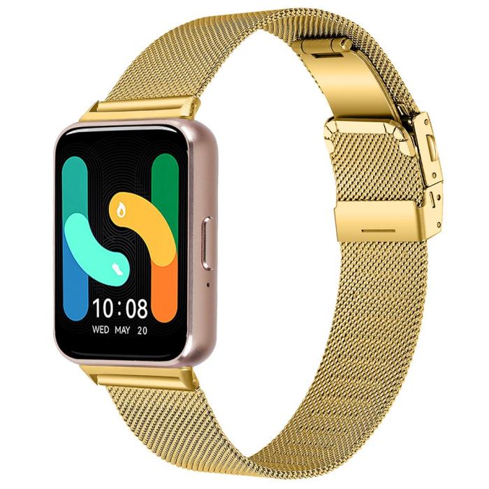 Bild 2, Samsung Galaxy Watch Fit 3 Klockarmband Milanese Guld