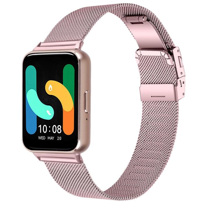Bild 2, Samsung Galaxy Watch Fit 3 Klockarmband Milanese Rosa