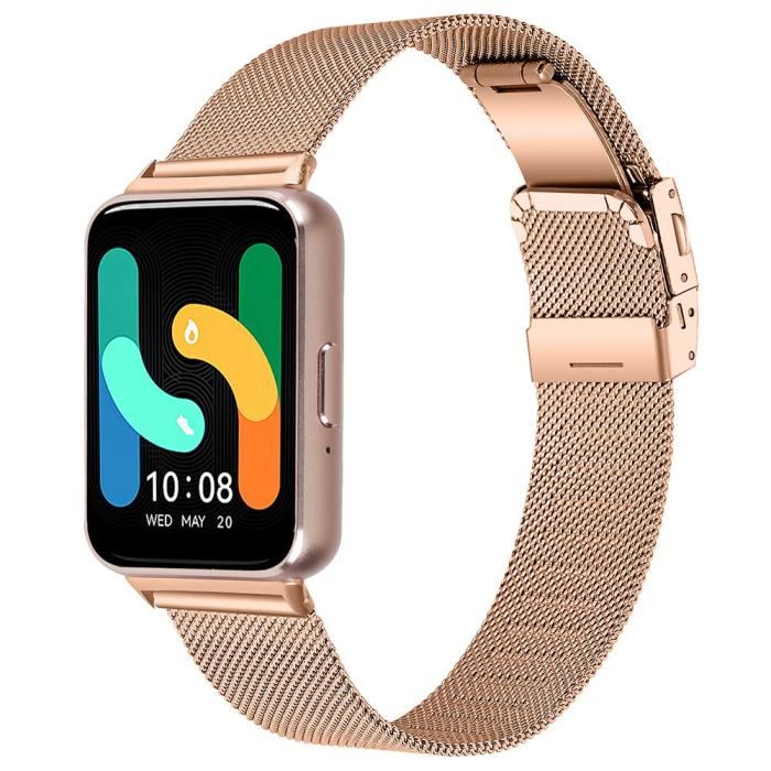 Bild 2, Samsung Galaxy Watch Fit 3 Klockarmband Milanese Roséguld