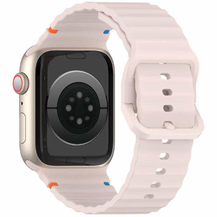 Bild 1, Apple Watch 42/44/45/46/49 mm Armband Silikon Wave Rosa