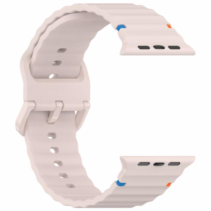 Bild 4, Apple Watch 42/44/45/46/49 mm Armband Silikon Wave Rosa