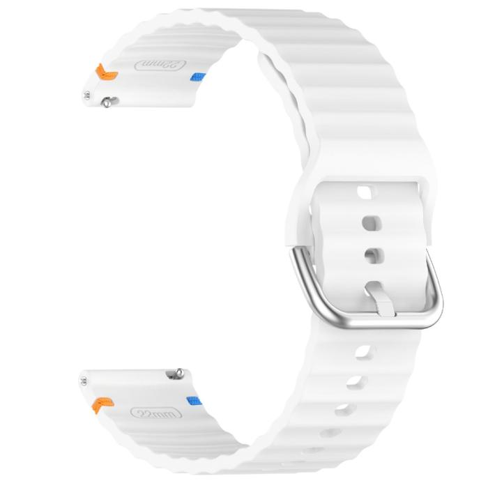 Bild 4, Klockarmband 22 mm Silikon Wave Design Vit
