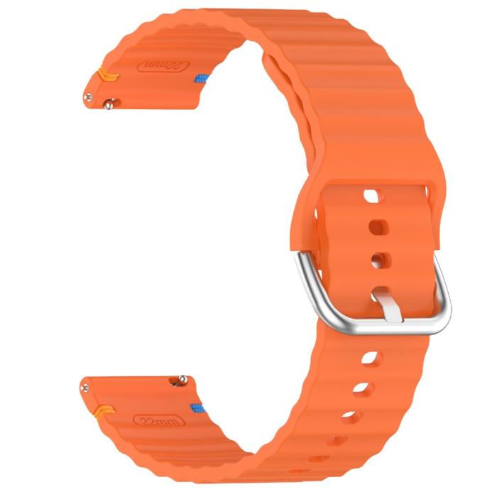 Bild 4, Klockarmband 22 mm Silikon Wave Design Orange