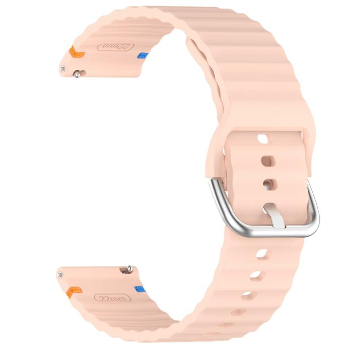 Bild 4, Klockarmband 22 mm Silikon Wave Design Rosa
