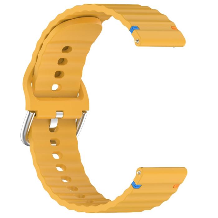 Bild 3, Klockarmband 22 mm Silikon Wave Design Gul