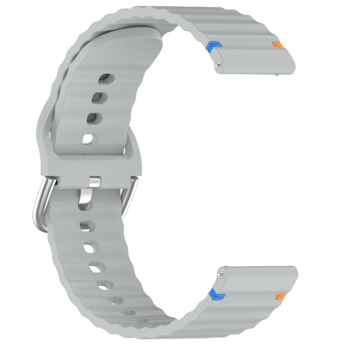 Bild 3, Klockarmband 22 mm Silikon Wave Design Grå